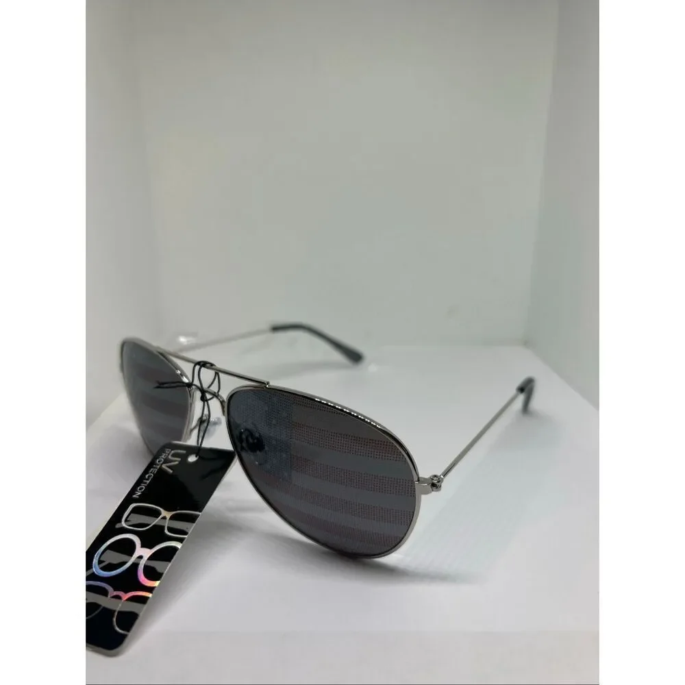 Patriotic Aviator Sunglasses American Flag Lens UV Protection Unisex